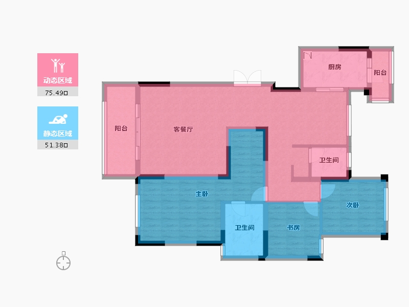 四川省-成都市-北辰国颂府7号楼,15号楼119m²-112.97-户型库-动静分区