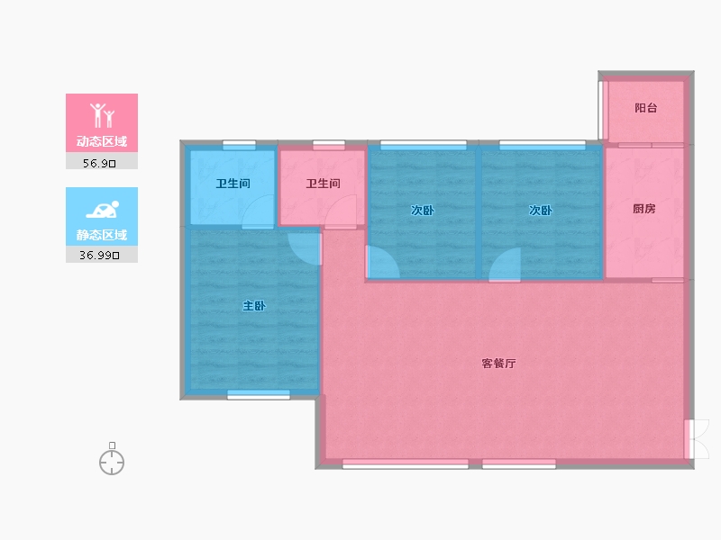 四川省-成都市-成信悦城(3,5)号楼87m²-86.16-户型库-动静分区