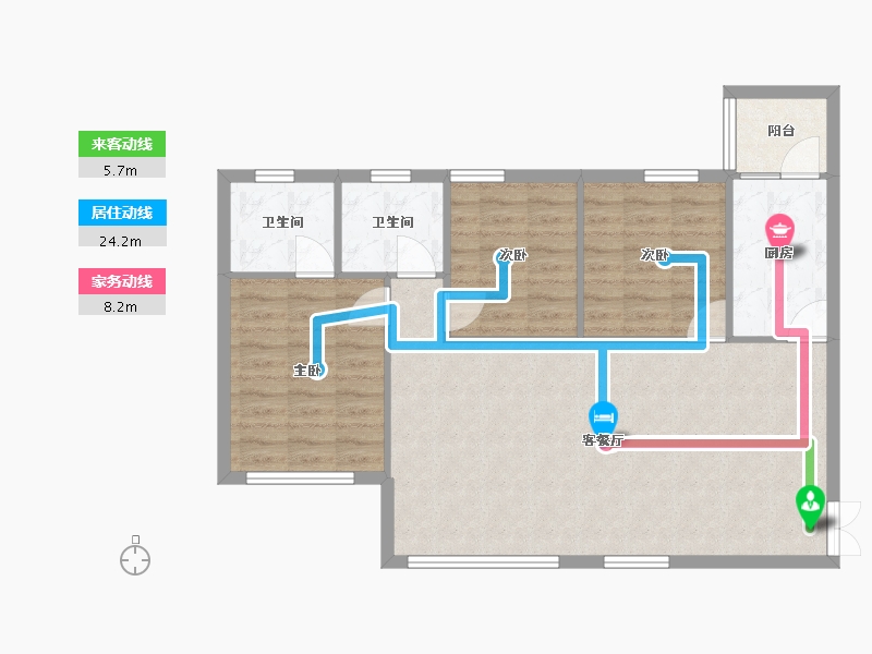 四川省-成都市-成信悦城(6,1,7,2)号楼86m²-86.19-户型库-动静线