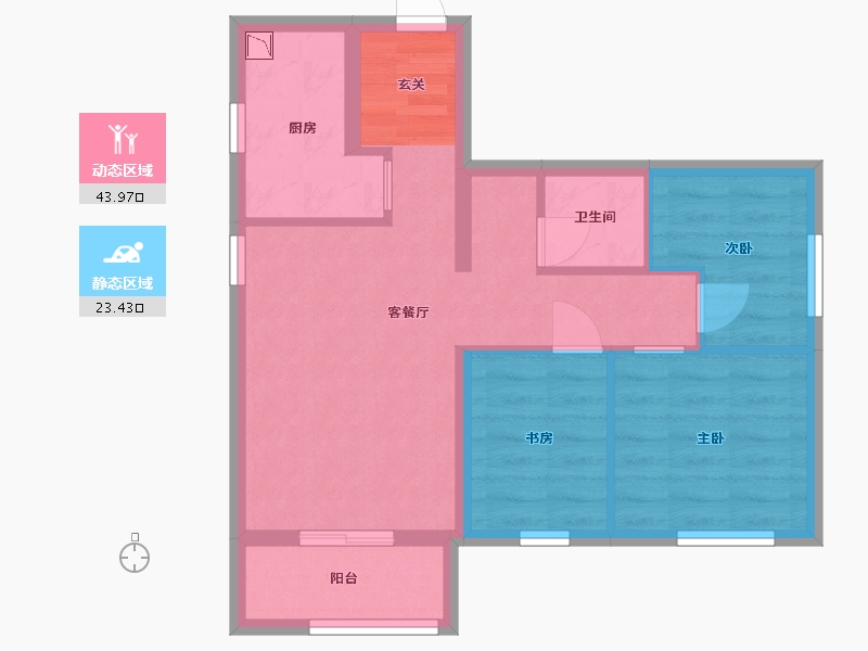 北京-北京市-北科建翡翠华庭-59.25-户型库-动静分区