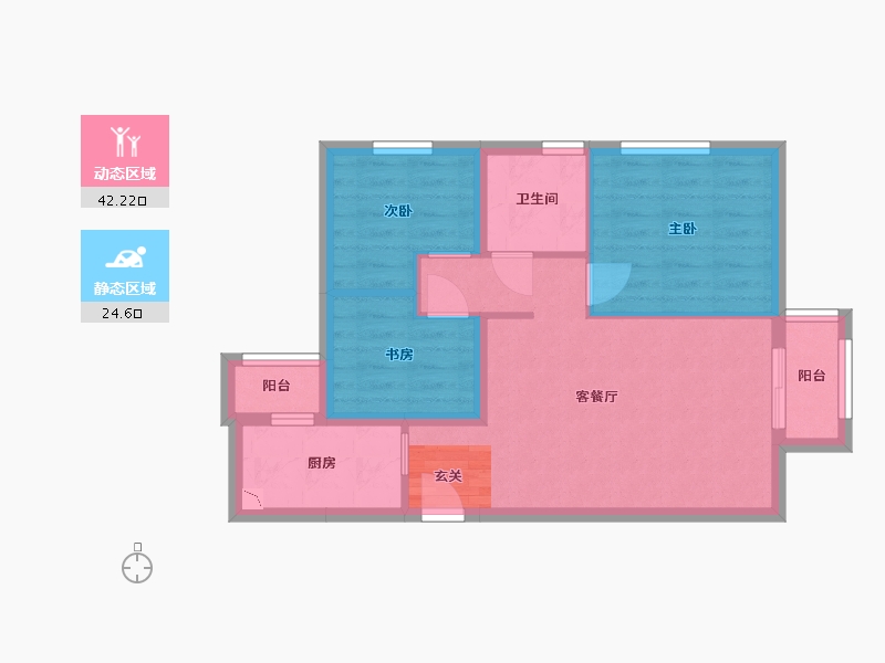 北京-北京市-北科建翡翠华庭-58.89-户型库-动静分区