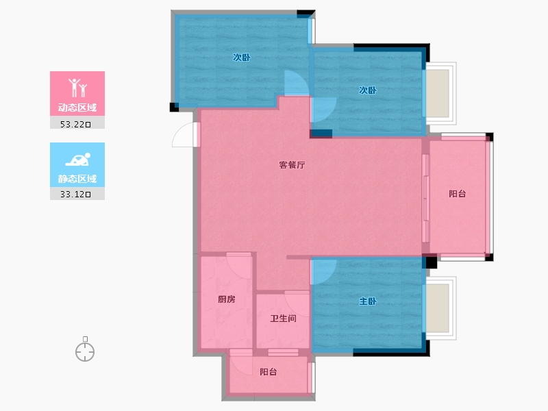 广西壮族自治区-南宁市-银泉一品天誉-78.32-户型库-动静分区