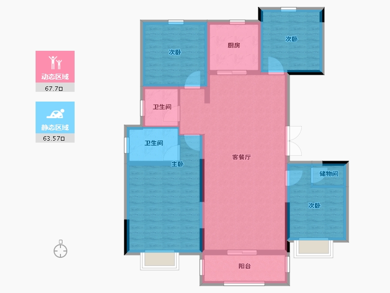 安徽省-滁州市-通和易居天玺-118.00-户型库-动静分区