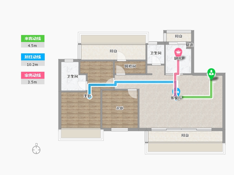 四川省-成都市-龙光天府玖龙郡(17,18,15,16)号楼115m²-97.60-户型库-动静线