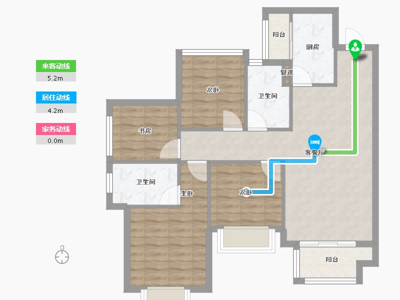 四川省-成都市-朗基香颂天府二期(7,4,5,6)号楼96m²-80.02-户型库-动静线