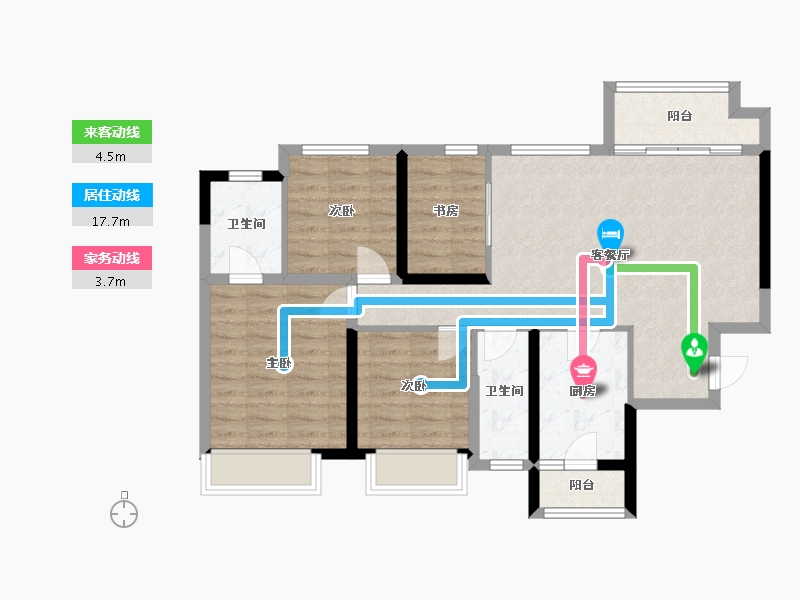 四川省-成都市-朗基香颂天府二期17号楼117m²-87.15-户型库-动静线