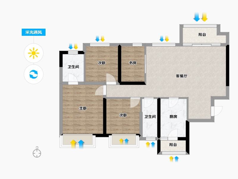 四川省-成都市-朗基香颂天府二期17号楼117m²-87.15-户型库-采光通风