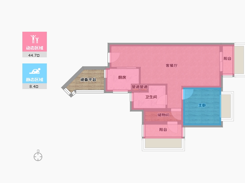 四川省-成都市-龙光天府玖龙郡(2,3,1)号楼65m²-49.75-户型库-动静分区