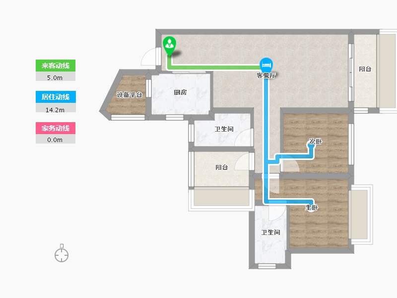 四川省-成都市-龙光天府玖龙郡(4,5,6)号楼86m²-67.09-户型库-动静线