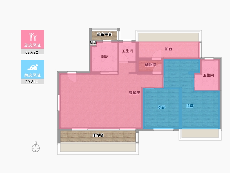 四川省-成都市-龙光天府玖龙郡(17,16)号楼112m²-92.21-户型库-动静分区