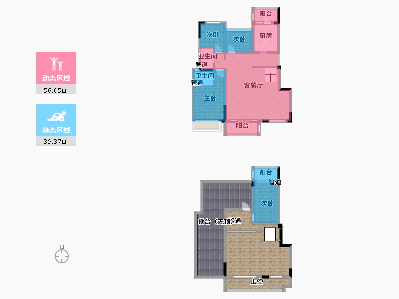 四川省-成都市-美的云溪郡(12,13,8,11,9)栋150m²-148.46-户型库-动静分区