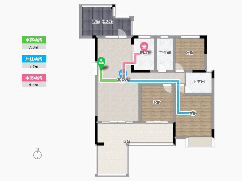 四川省-成都市-天府金融港(11,12,13,14)号楼119m²-118.47-户型库-动静线