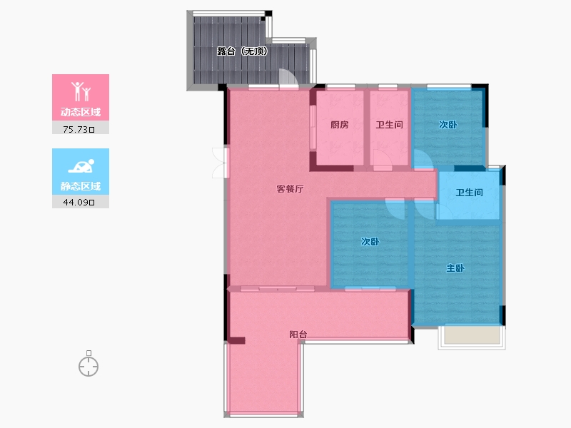 四川省-成都市-天府金融港(11,12,13,14)号楼119m²-118.47-户型库-动静分区