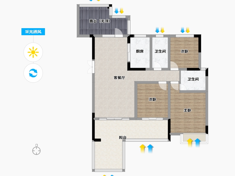 四川省-成都市-天府金融港(11,12,13,14)号楼119m²-118.47-户型库-采光通风