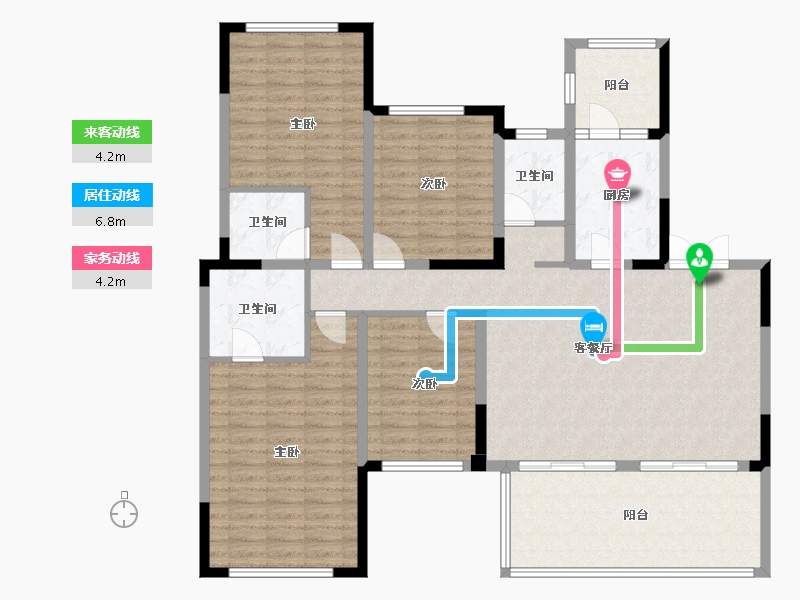 四川省-成都市-永兴.滨湖一号4栋137m²-139.81-户型库-动静线