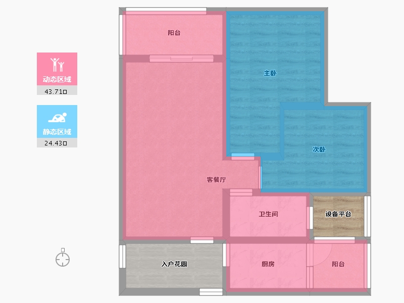 四川省-成都市-铁投天府桃源DO1户型80m²-67.69-户型库-动静分区