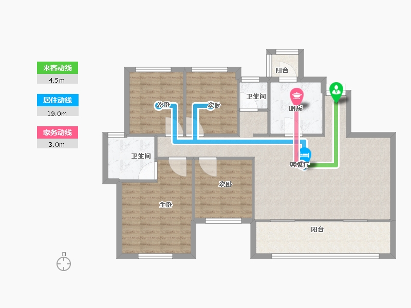 四川省-成都市-万景九洲天府(3,5,8,9,10,11)号楼121m²-96.80-户型库-动静线