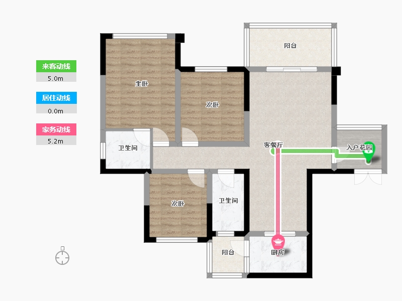 四川省-成都市-永兴.滨湖一号(1,2,17)栋106m²-95.30-户型库-动静线