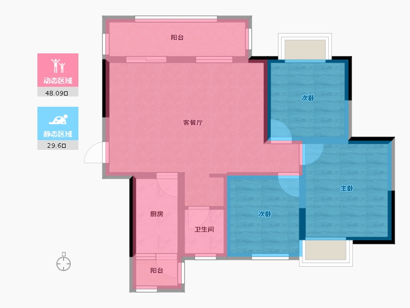 四川省-成都市-万圣家园-67.97-户型库-动静分区