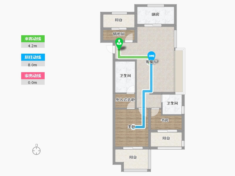 浙江省-嘉兴市-新里程-85.55-户型库-动静线