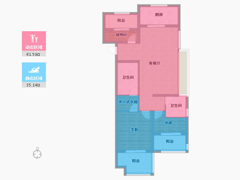 浙江省-嘉兴市-新里程-85.55-户型库-动静分区