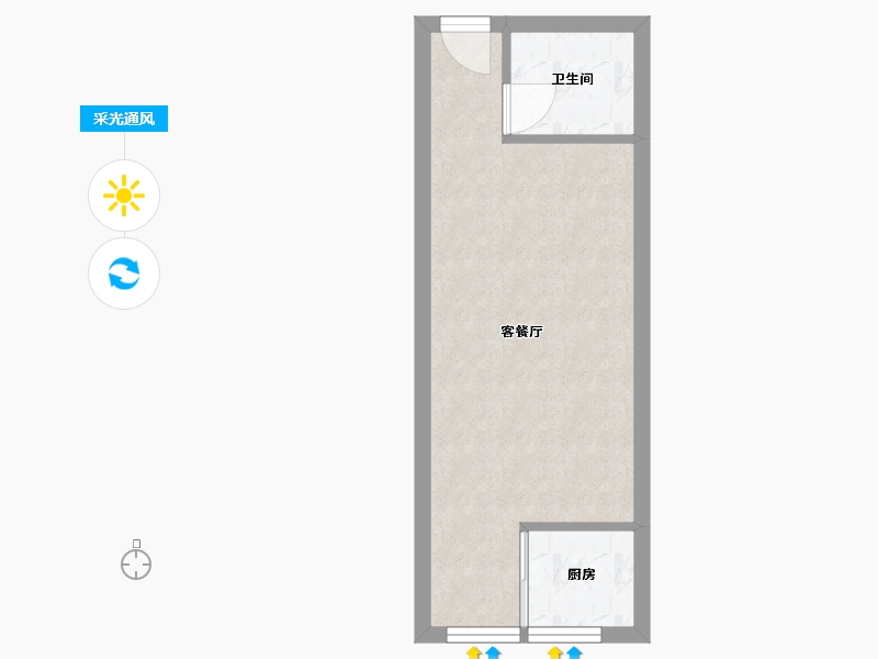 四川省-成都市-锦绣尚城3号楼6户型43m²-29.67-户型库-采光通风