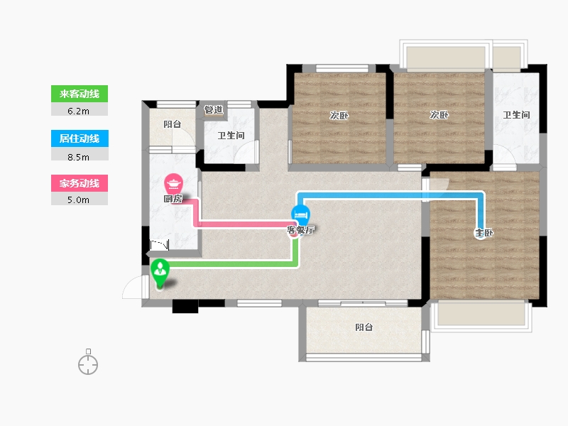 四川省-成都市-经典西悦城8号楼120m²-92.95-户型库-动静线