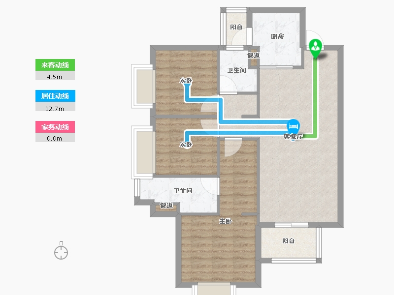 四川省-成都市-远洋栖棠3号楼99m²-78.92-户型库-动静线