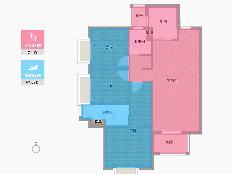 四川省-成都市-远洋栖棠3号楼99m²-78.92-户型库-动静分区