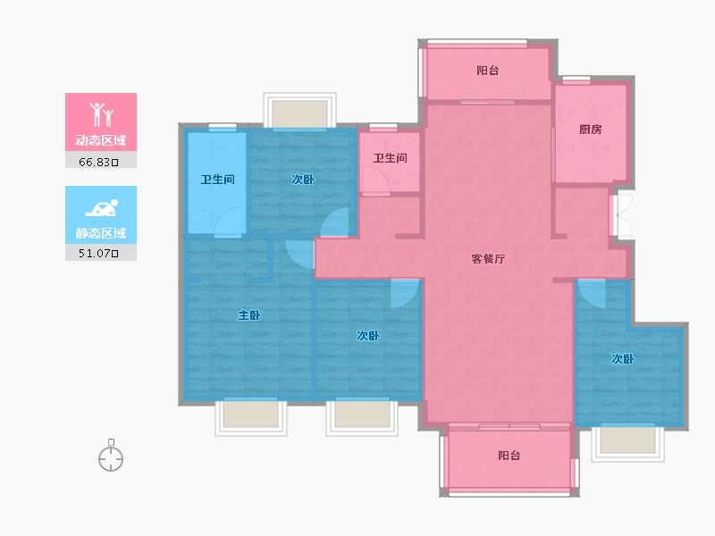 四川省-成都市-远洋栖棠8号楼,11号楼129m²-107.56-户型库-动静分区