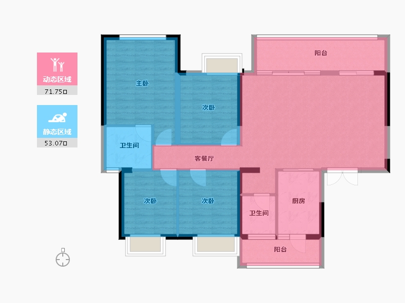 四川省-成都市-优品道锦樾(2,3)栋141m²-112.79-户型库-动静分区