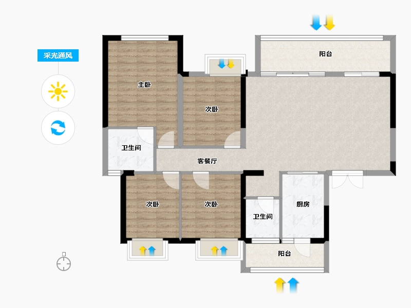 四川省-成都市-优品道锦樾(2,3)栋141m²-112.79-户型库-采光通风