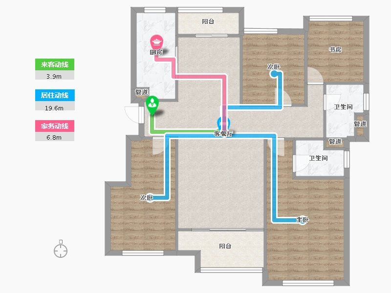 四川省-成都市-保利仁里二期(8,9,4,7)号楼,(1,7)号楼115m²-114.01-户型库-动静线