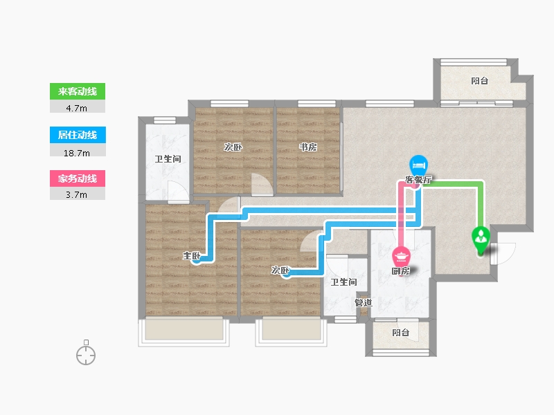 四川省-成都市-朗基香颂天府(4,5,9,17,19,20)号楼117m²-98.34-户型库-动静线