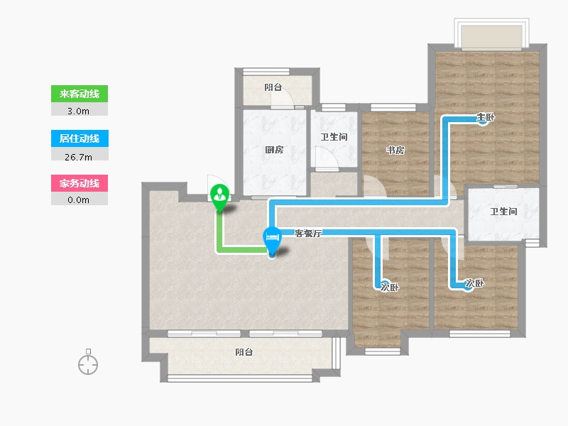 四川省-成都市-朗基香颂天府(10,14,16)号楼116m²-98.89-户型库-动静线