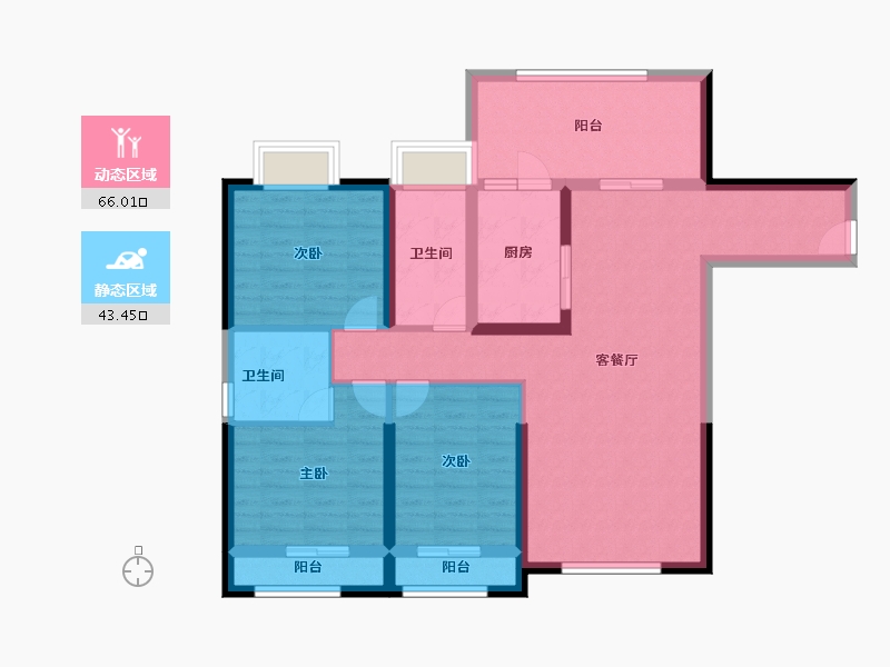 广东省-深圳市-传麒东湖名苑-97.00-户型库-动静分区