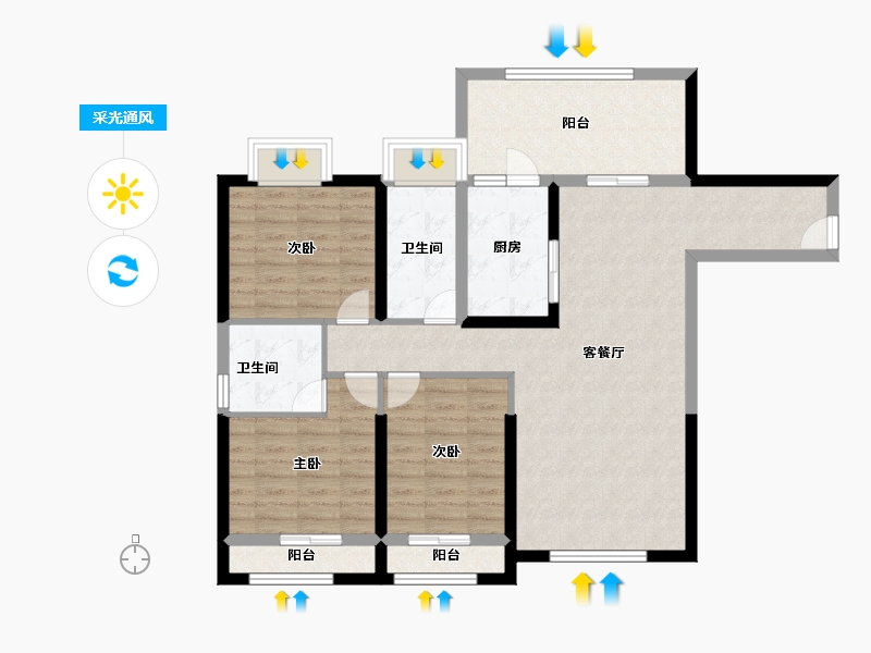 广东省-深圳市-传麒东湖名苑-97.00-户型库-采光通风