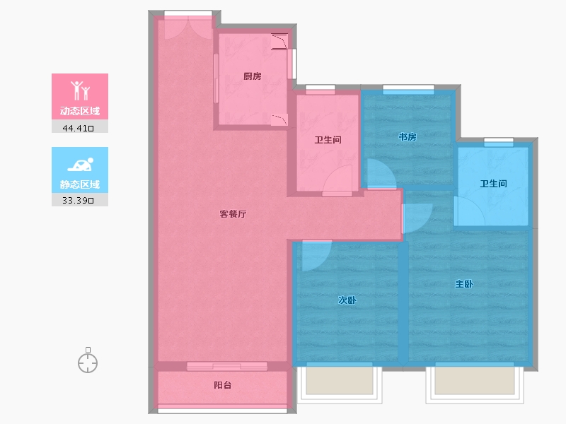 浙江省-金华市-红星天铂-69.00-户型库-动静分区