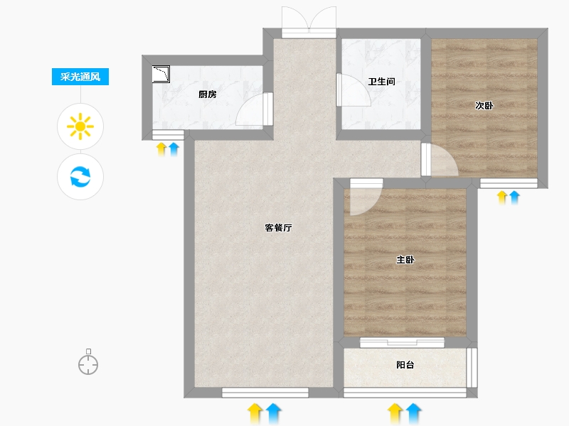 山西省-晋中市-经纬文苑-57.42-户型库-采光通风