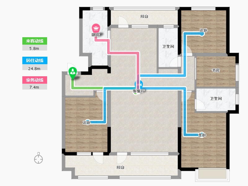 山东省-菏泽市-华地翡翠公园-138.96-户型库-动静线