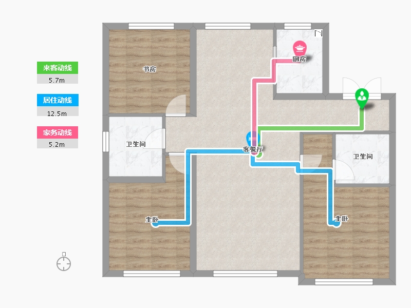 黑龙江省-牡丹江市-汇龙外滩首府-91.05-户型库-动静线