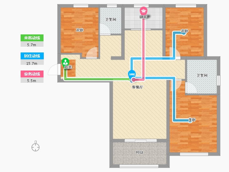 河北省-秦皇岛市-凯旋水木年华-104.13-户型库-动静线