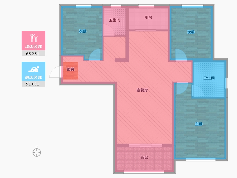 河北省-秦皇岛市-凯旋水木年华-104.13-户型库-动静分区