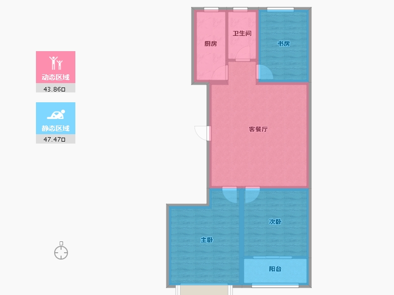 山东省-潍坊市-恒信玫瑰公馆-81.89-户型库-动静分区