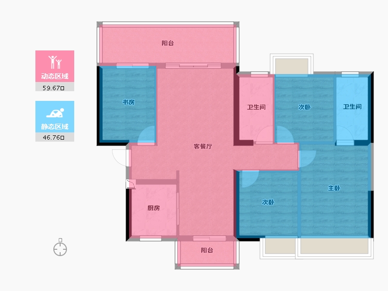 广西壮族自治区-南宁市-大唐印象-95.66-户型库-动静分区