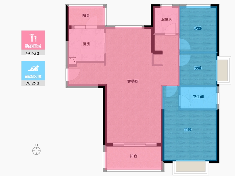 湖北省-宜昌市-恒大名都-90.61-户型库-动静分区