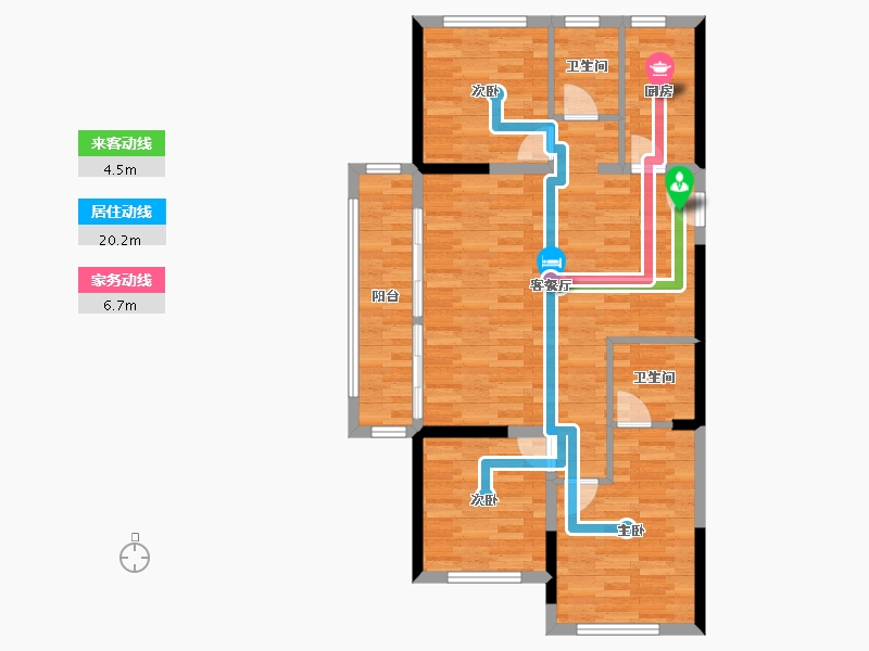 福建省-福州市-龙湖春江天玺-86.88-户型库-动静线