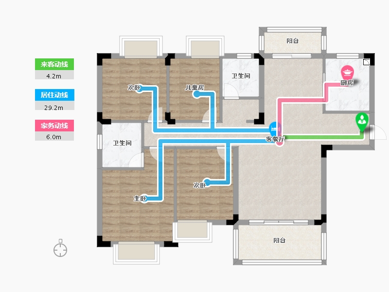 湖北省-宜昌市-碧桂园豪庭-100.00-户型库-动静线