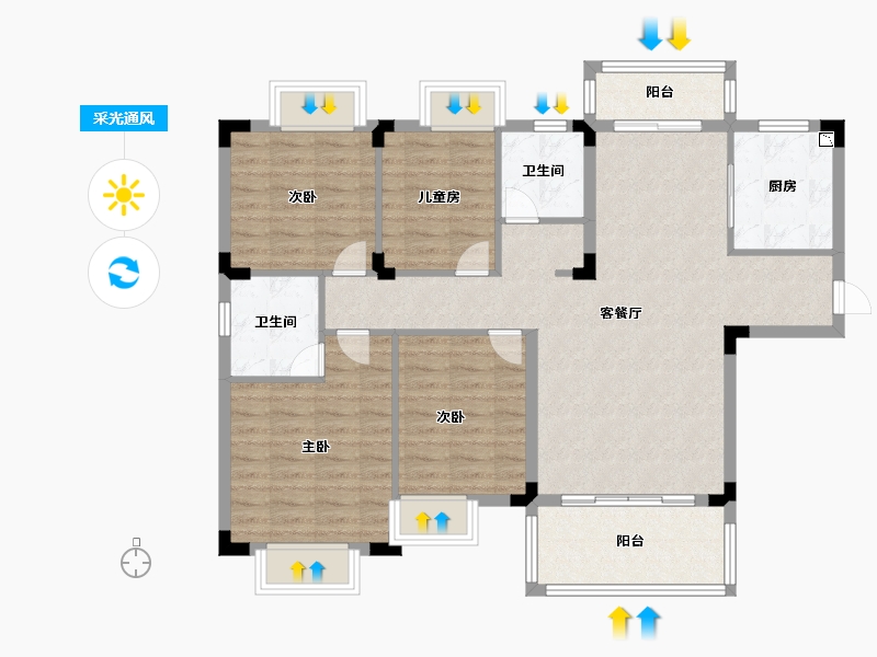 湖北省-宜昌市-碧桂园豪庭-100.00-户型库-采光通风