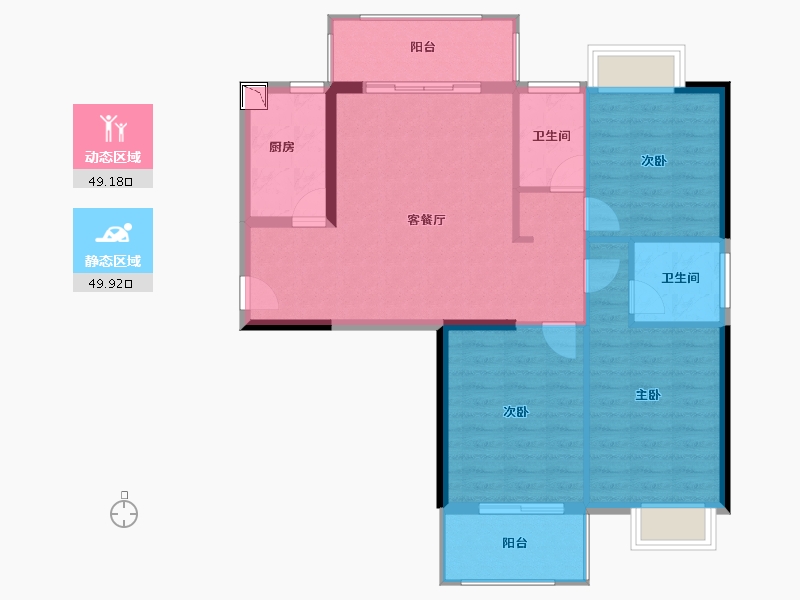 福建省-宁德市-金城华府-90.00-户型库-动静分区